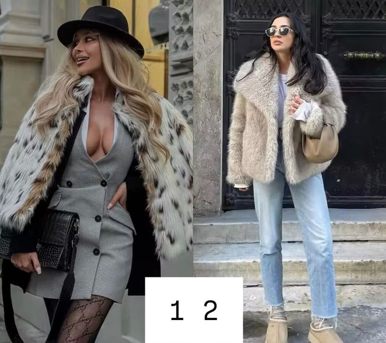 Шуба Зара рысь ЭКО шуба коротая Бежевая Шубка эко мех Полушубок Zara М