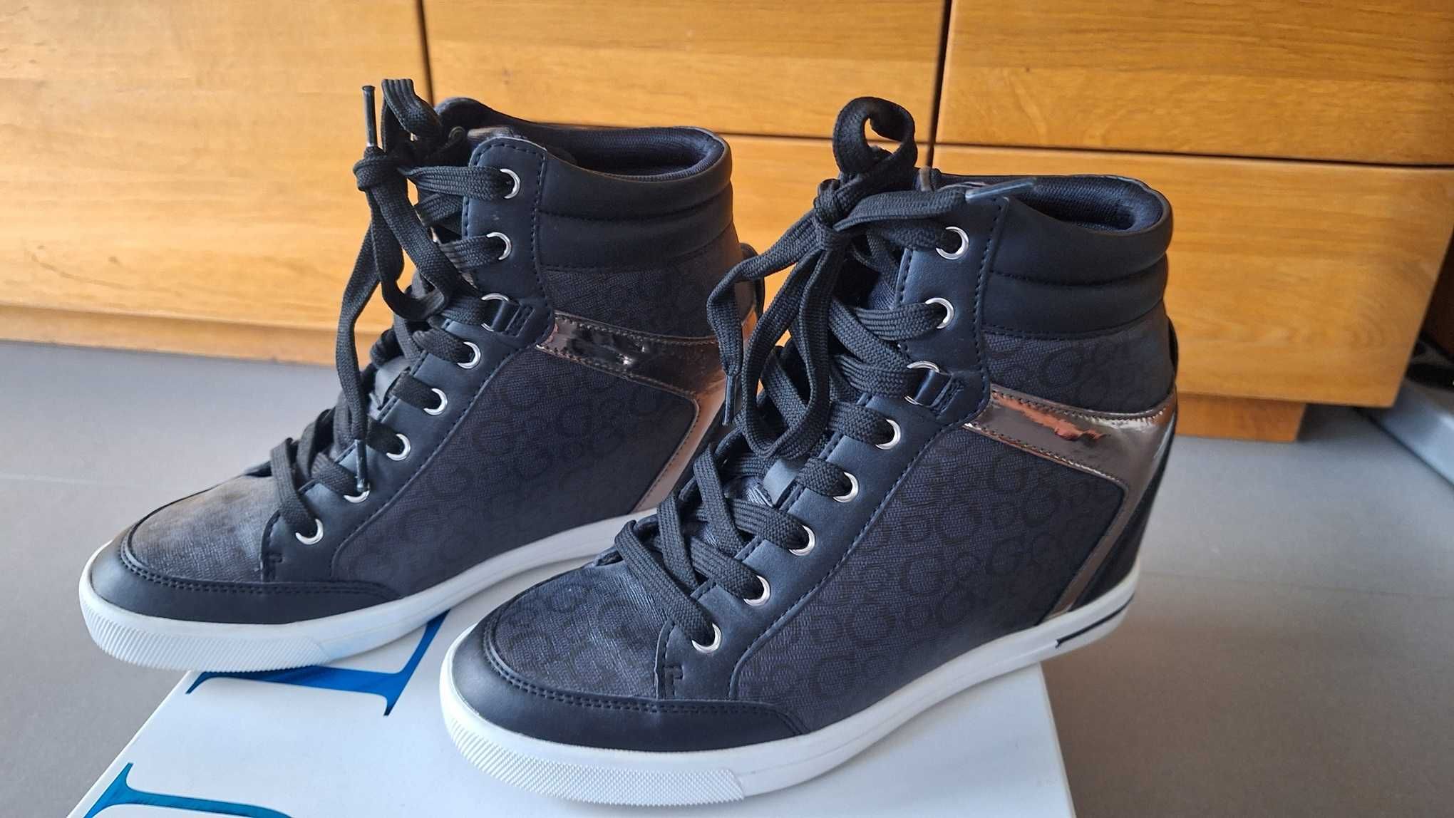 Guess, buty sneakersy, buty na koturnie,39