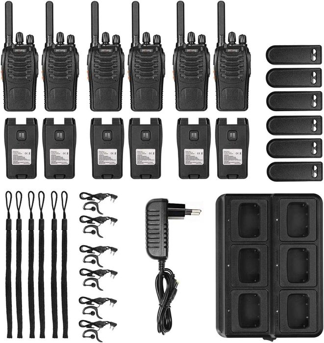 Krótkofalówki  Walkie Talkie PMR446 Pofung PT88E 6 sztuk.