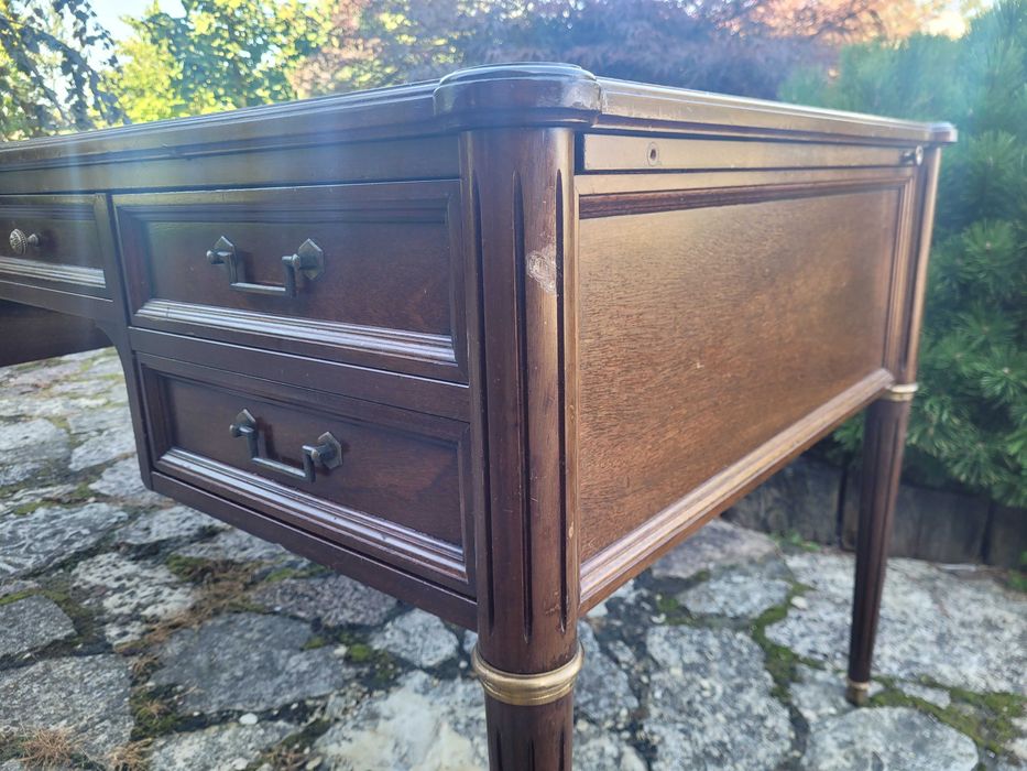 biurko Louis Philippe Francja  antyk retro design skóra mahoń