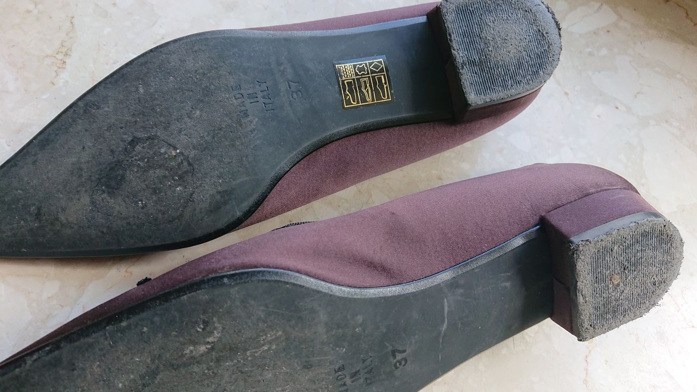 Bordowe eleganckie buty