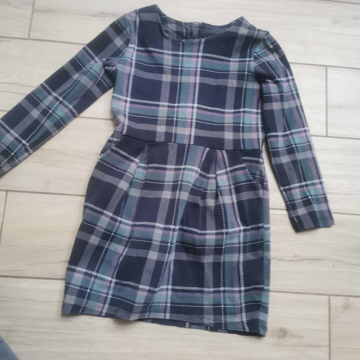 H&m sukienka świąteczna w kratę 122 128