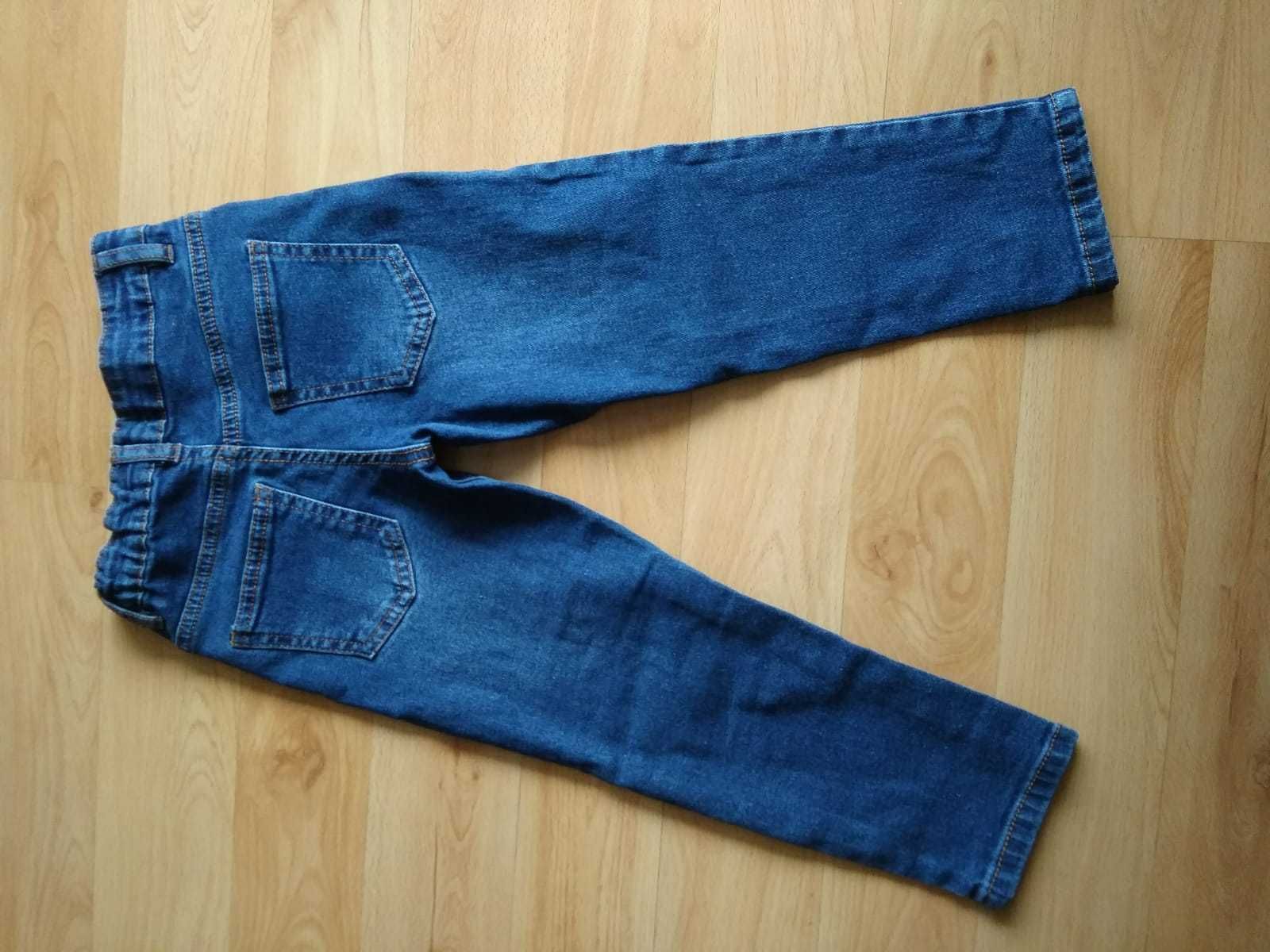 Spodnie chłopięce | Jeansy niebieskie 110 z regulacją | NOWE bez metki