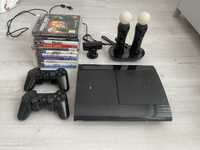 PlayStation 3 500GB + 2 pady + PS Move +11 gier