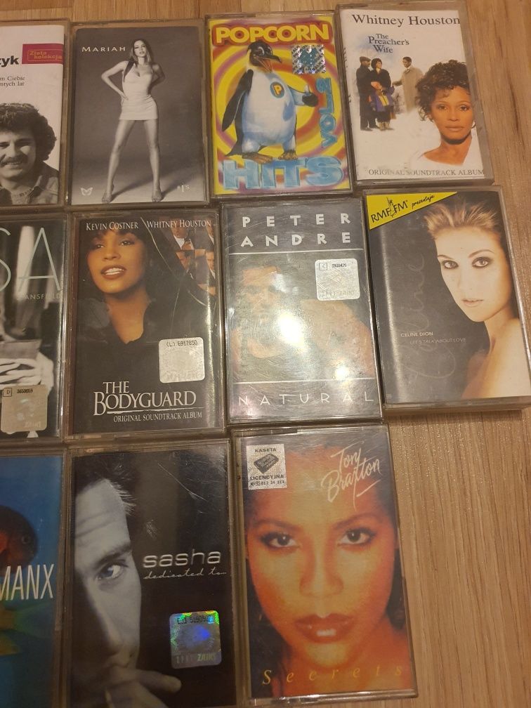 Kasety muzyka Whitney Houston, Toni Braxton, Celine Dion, Peter Andre