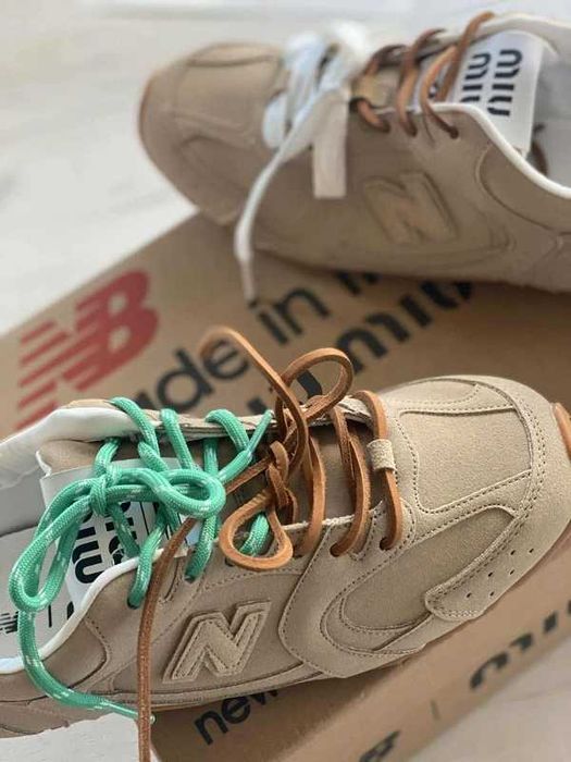 Buty Trampki New_Balance_Miu_Miu_530_SL_Ecru_suede_sneakers Roz 37