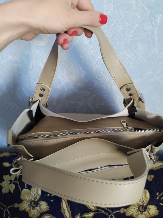 Сумка шопер у бежевому кольорі made in Ukraine