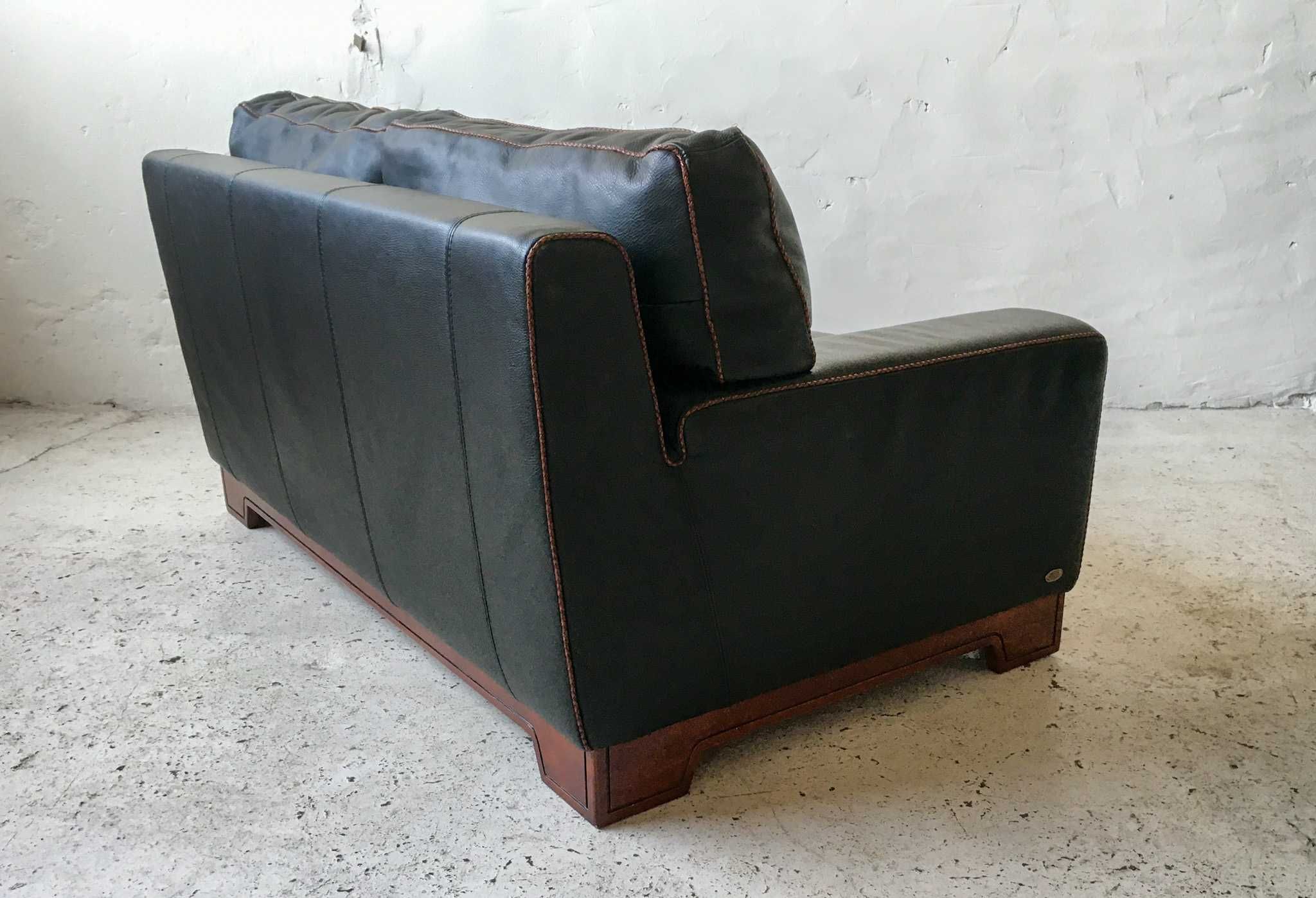 Borzalino włoska sofa i fotel skóra lata 90 vintage design