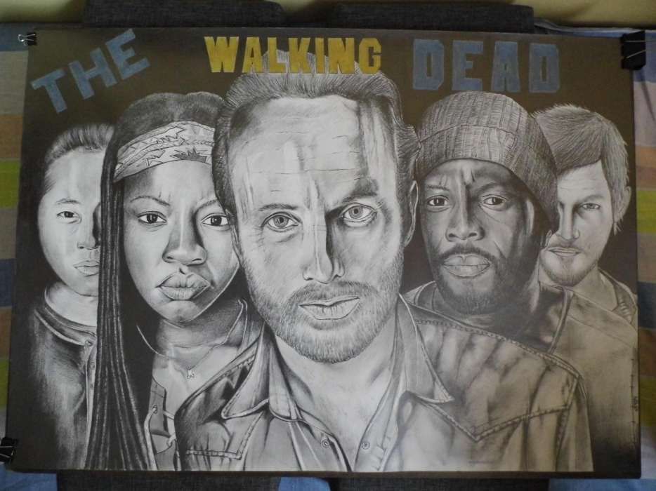Własnoręczny Rysunek The Walking Dead - 50x70 cm - unikat - SERIAL III
