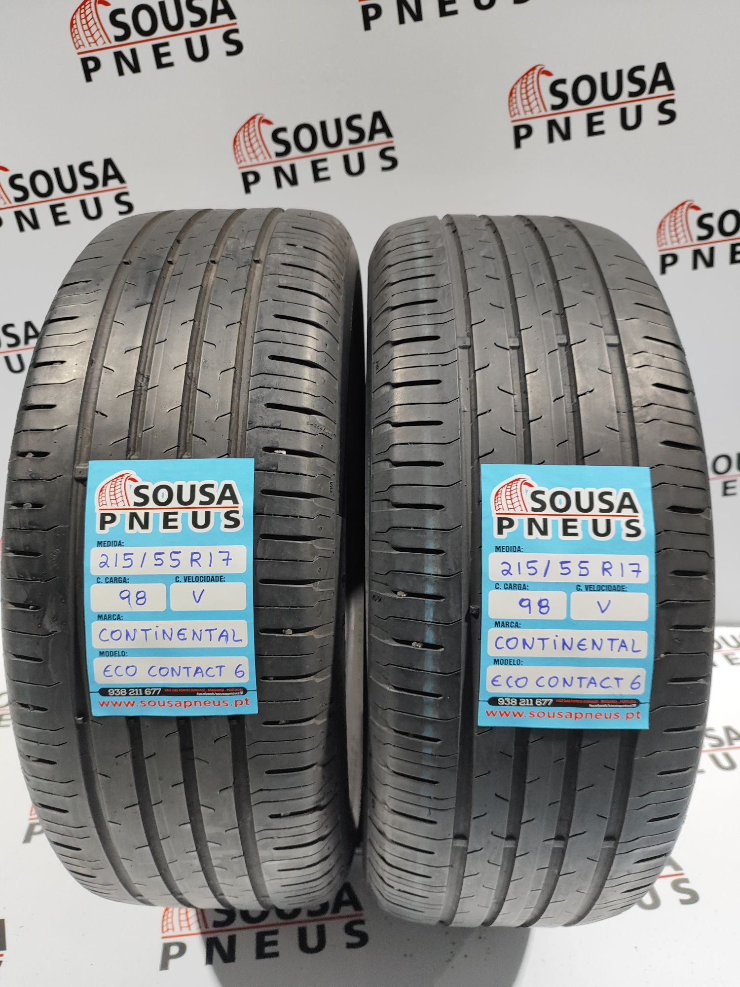 2 pneus semi novos 215-55R17 Continental - Oferta dos Portes