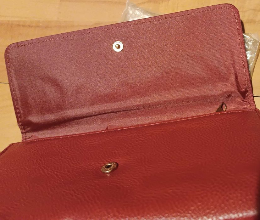 Nowy bordowy portfel damski ETERNAL love 20 x 11,5 cm