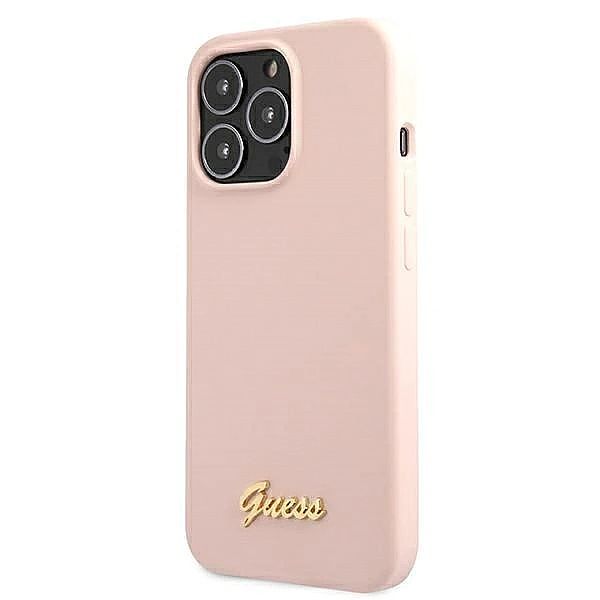Etui Guess Silicone Script Gold Logo MagSafe na iPhone 13 Pro Max - ja