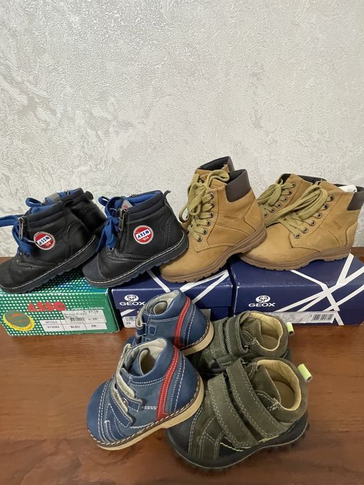 Ботінки демісезонні, б/в, шкіряні, добрий стан 21, 24, 25, 26, 29, 32р