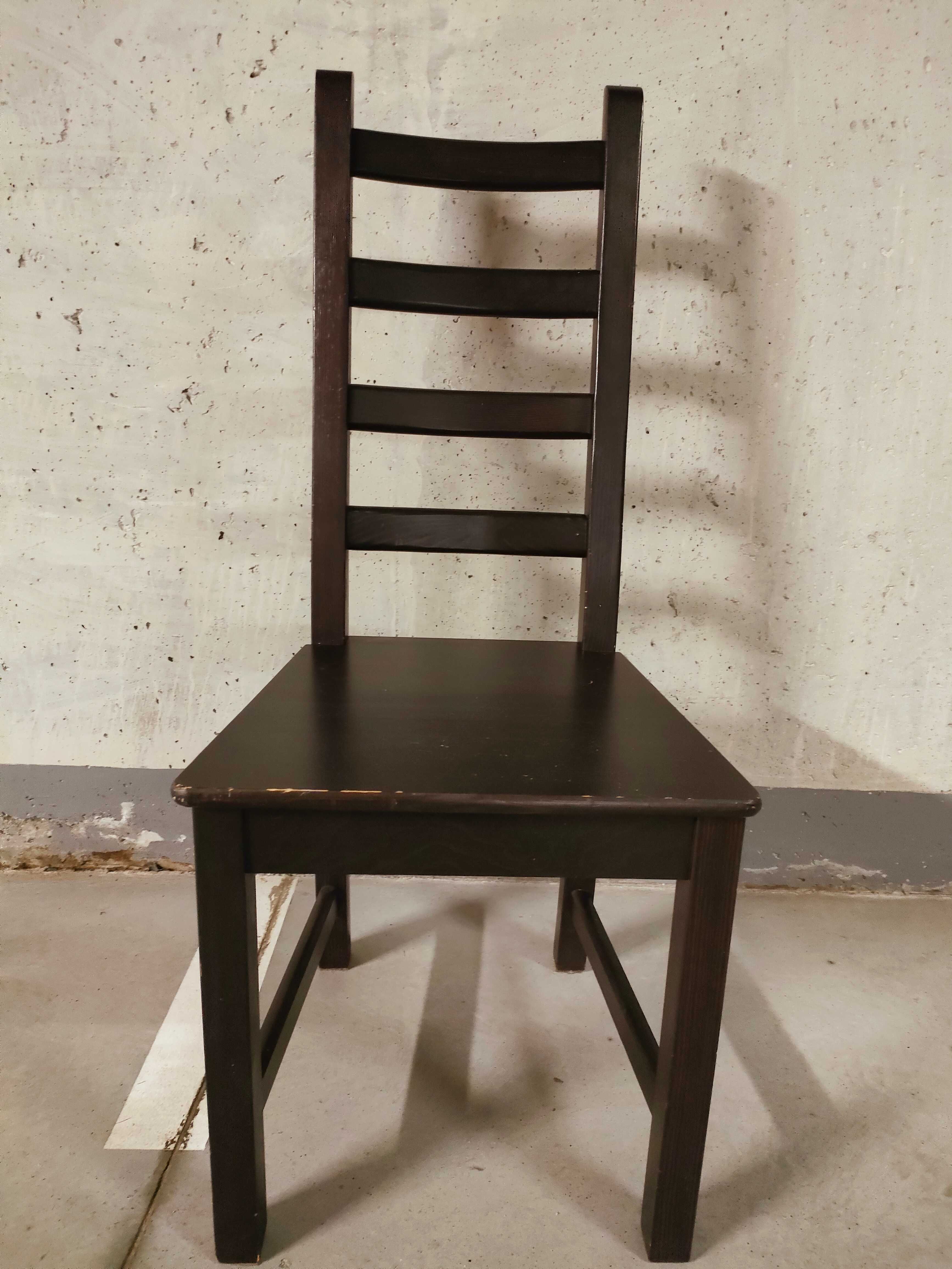 Krzesło ikea Kaustby drewno, czarne, czarnobrąz