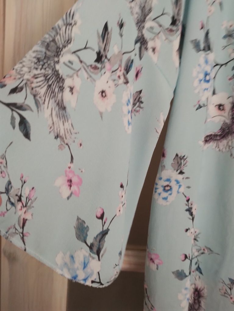 Bluzka koszula niebieska Marc Lauge M- L,  40-42 oversize żurawie