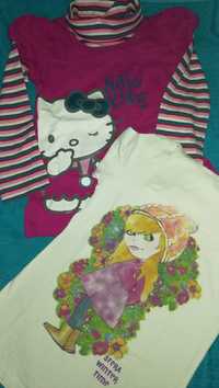 MIMOSAS l 2 Blusas Hello Kitty + Boneca Sfera Manga comprida 6-8Anos