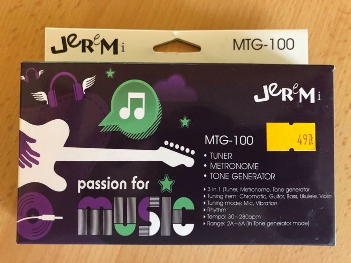 Tuner / metronom / generator tonów MTG-100 Jeremi, tuner na gryf JOYO