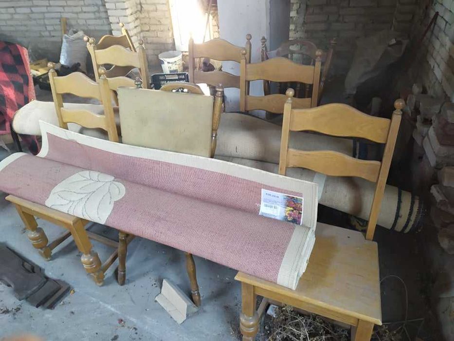 Stół dębowy + komplet 6 krzeseł