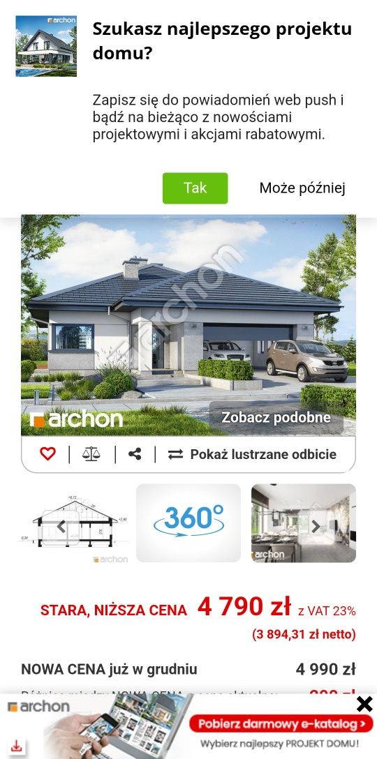 Sprzedam Nowy projekt Archon Dom W Janogoldach 8 G2