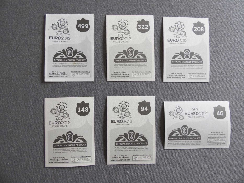 Cromos Panini Europeus 2008, 2012, 2016 e 2020