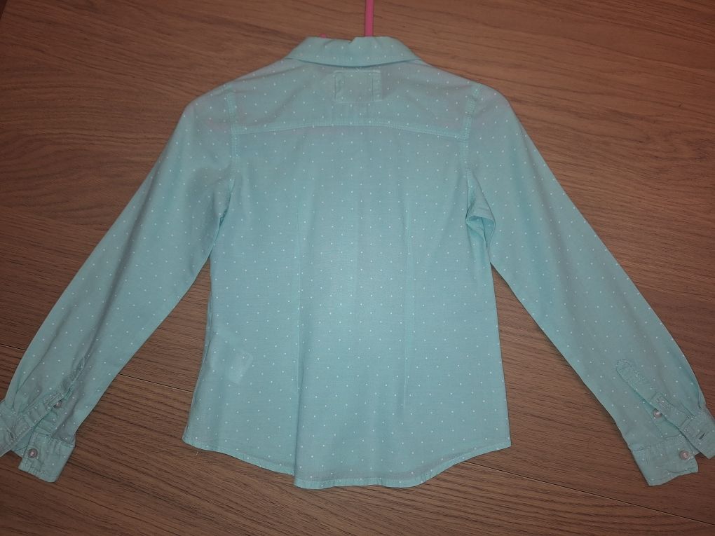 Koszula kropki miętowa H&M rozmiar 116