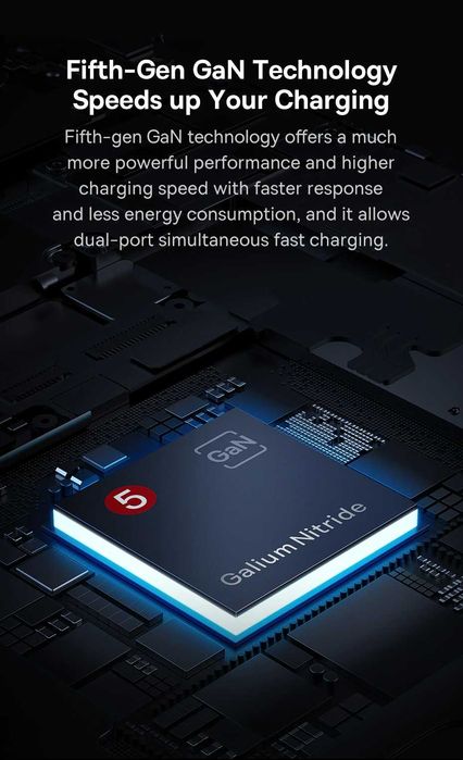 Зарядний пристрій BASEUS 65W GaN5 Pro Ultra-Slim C+U (CCGAN65S5-OE)