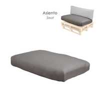 Almofada para palete assento cor cinzento 120 x 85 x 20 cm