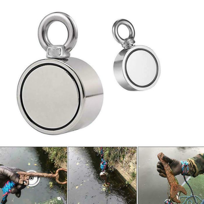 75mm Gancho DUPLA FACE pesca magnetica Iman neodímio neodymium tesour