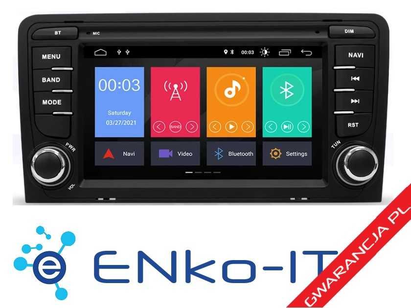 Radio 2din Android Audi A3 8GB Nawigacja, Bluetooth, DSP, Raty