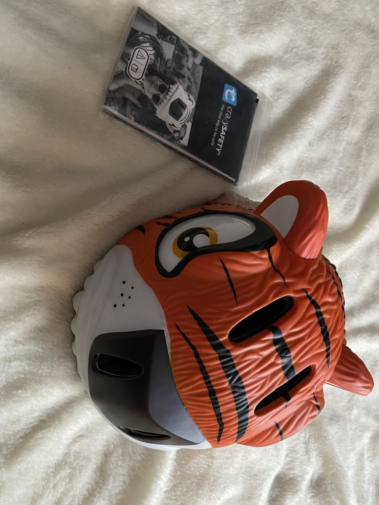 Шлем Crazy Safety Тигр Оранжевый (с фонарем)