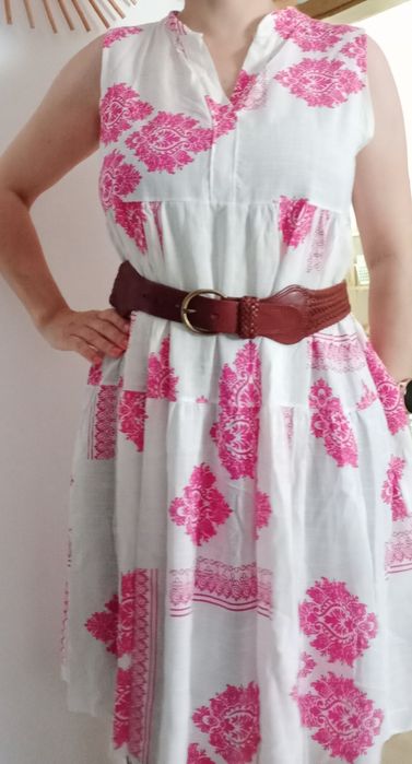 Vestido estilo linho - tam.unico