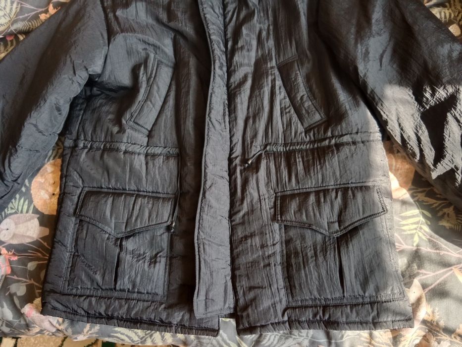 Męska kurtka zimowa ocieplana czarna L