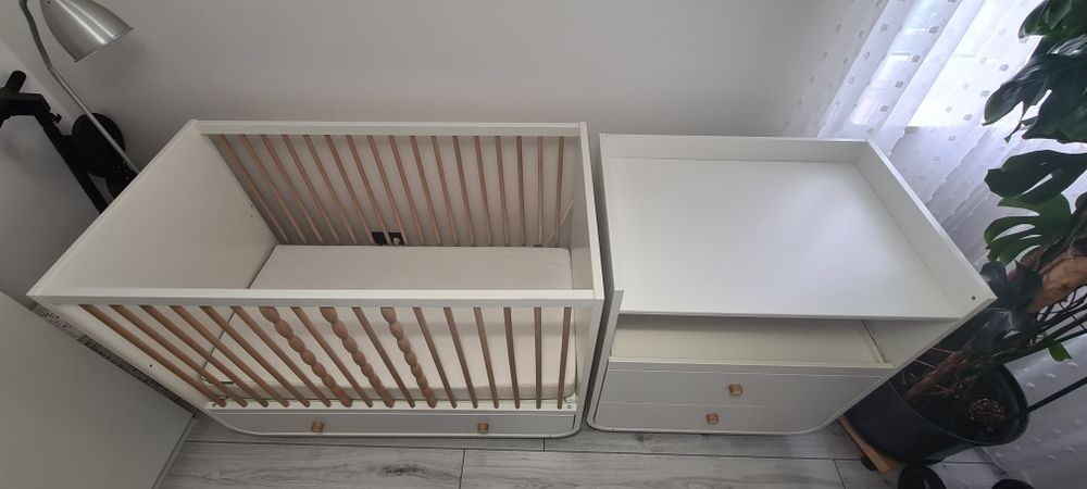 Łóżeczko i komoda Myllra ikea