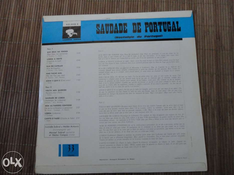 Vinil LP saudade de portugal