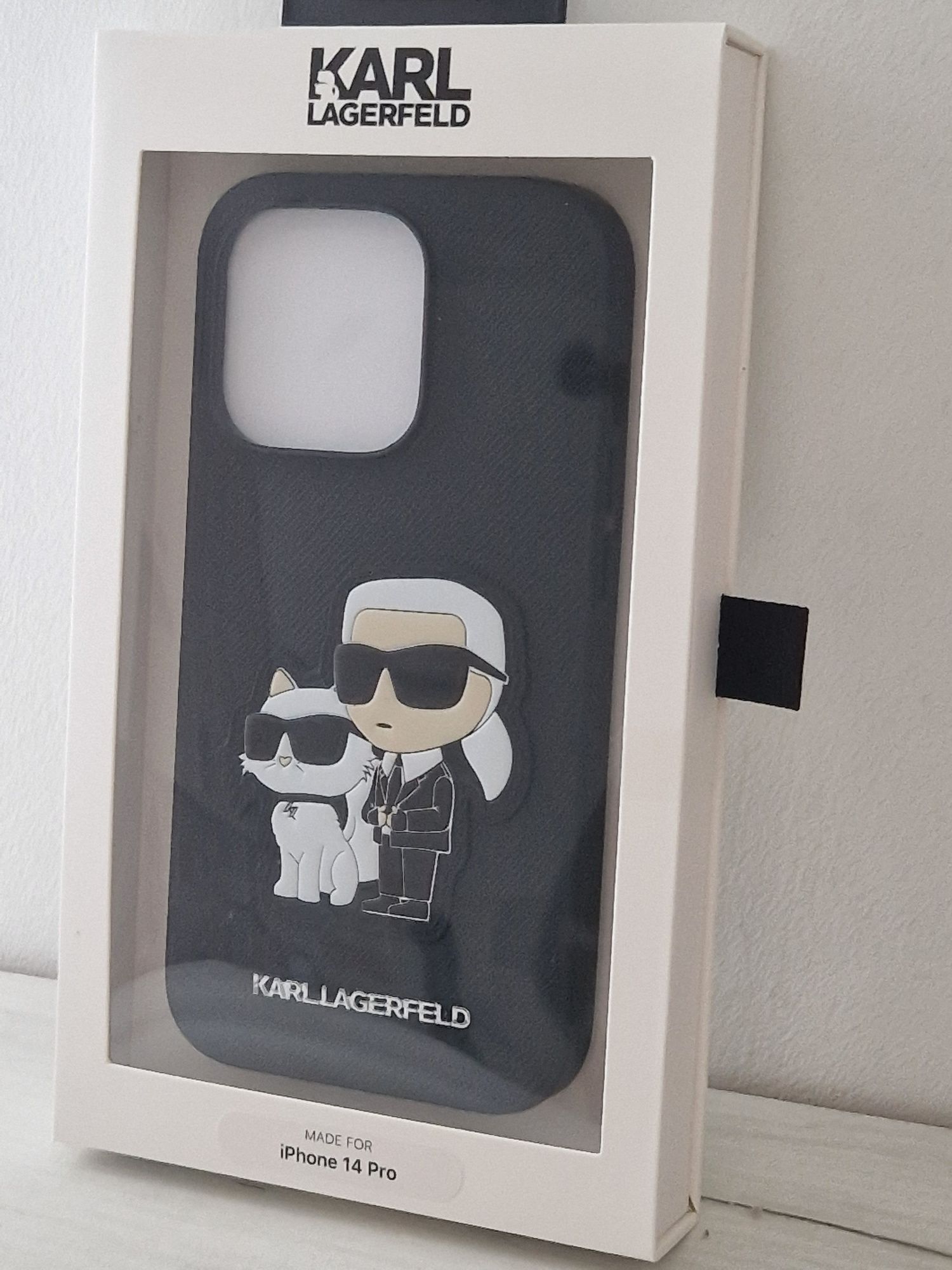 Oryginalne Etui KARL LAGERFELD Saffiano Karl & Choupette Iphone 14 Pro