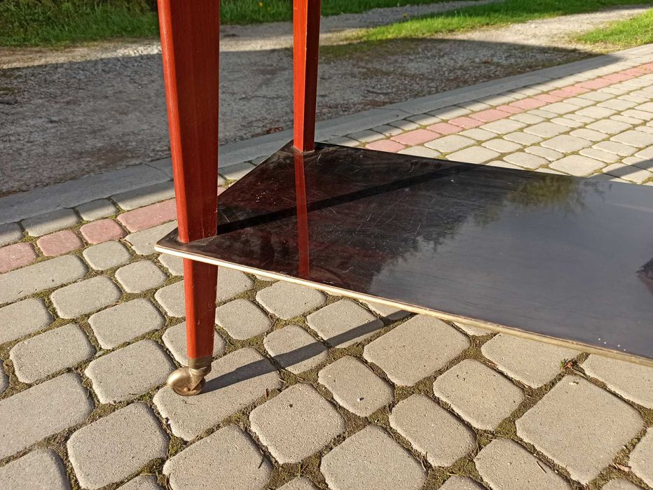 Stary stolik na kołach barek PRL Art Deco glamour