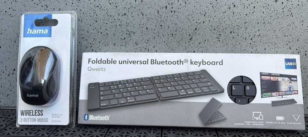 Klawiatura Bluetooth Składana Mac OS / Android / iOS / PC+Myszka HAMA