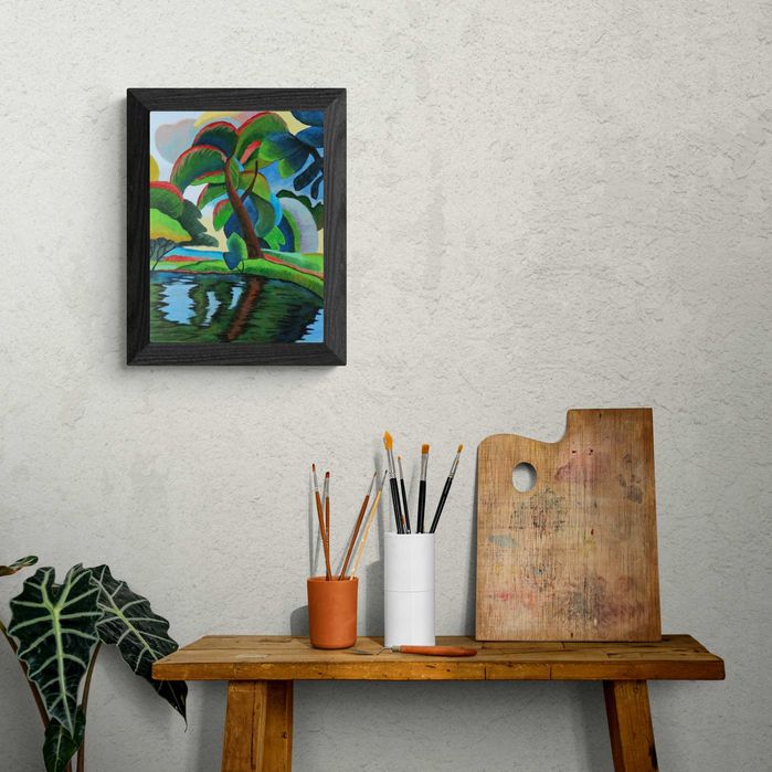 Ręcznie malowany obraz 30x40 abstrakcyjny pejzaż