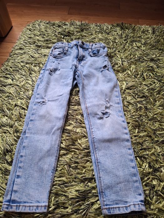 Spodnie jeansowe rurki z dziurami Zara 116 rozmiar