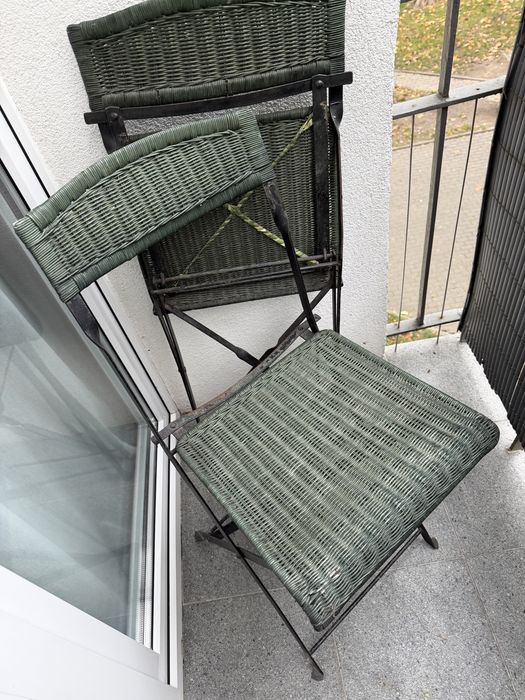 komplet mebli ogrodowych krzeselka wiklina 2 szt