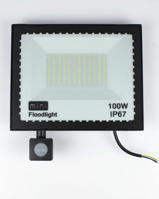 Naświetlacz LED 100W z czujnikiem ruchu PIR, IP67, 6500K –Floodlight