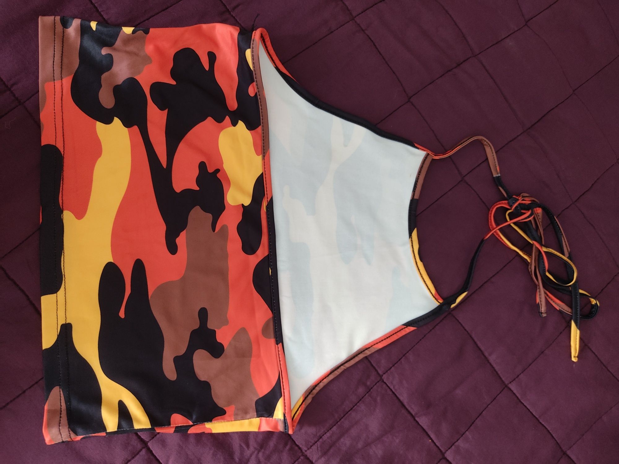 Top shein novo padrão camuflado