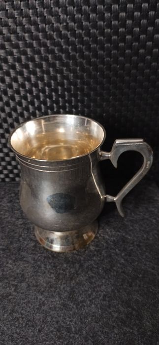 Kubek na stopie  Posrebrzany EPNS H  11 cm  V 0,355, 12 Oz