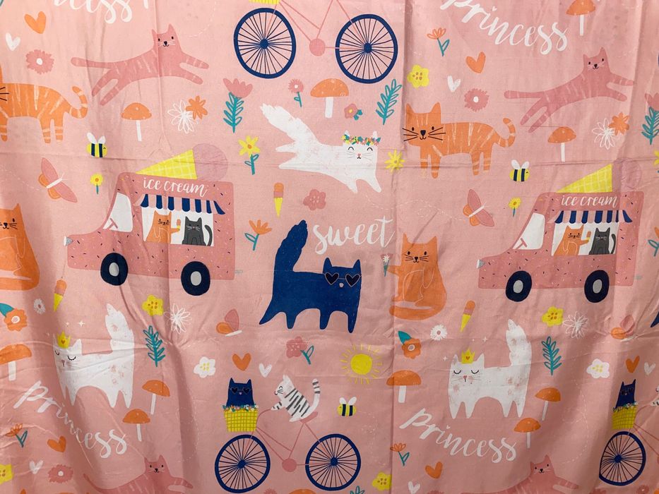 Poszewka na kołdrę dziecięcą 130 cm różowa pościel Princess koty