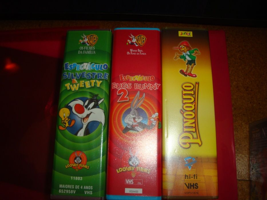 Cassetes vhs de desenhos animados