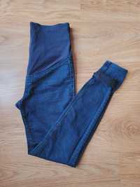 Jeansy granatowe denim h&m mama M 38 spodnie ciążowe rurki ciężarnej