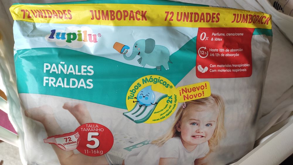 204 FRALDAS marca Lupilu, tamanho 5, novas c/etiqueta