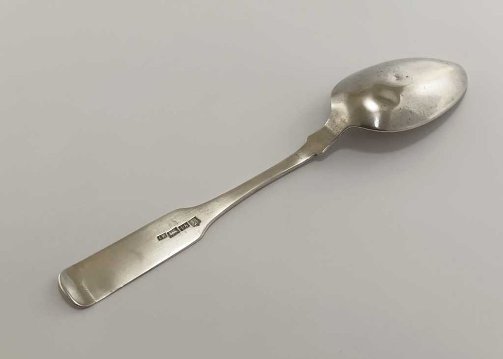 Srebrna łyżka, sygnowana z 1855 roku - Rosja próba 84
