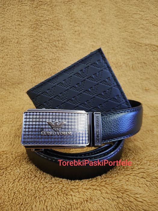 Nowy zestaw Giorgio Armani , pasek + portfel.