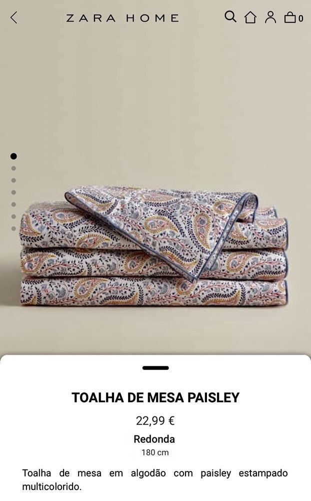 Toalhas de Mesa e Guardanapos Zara Home NOVO